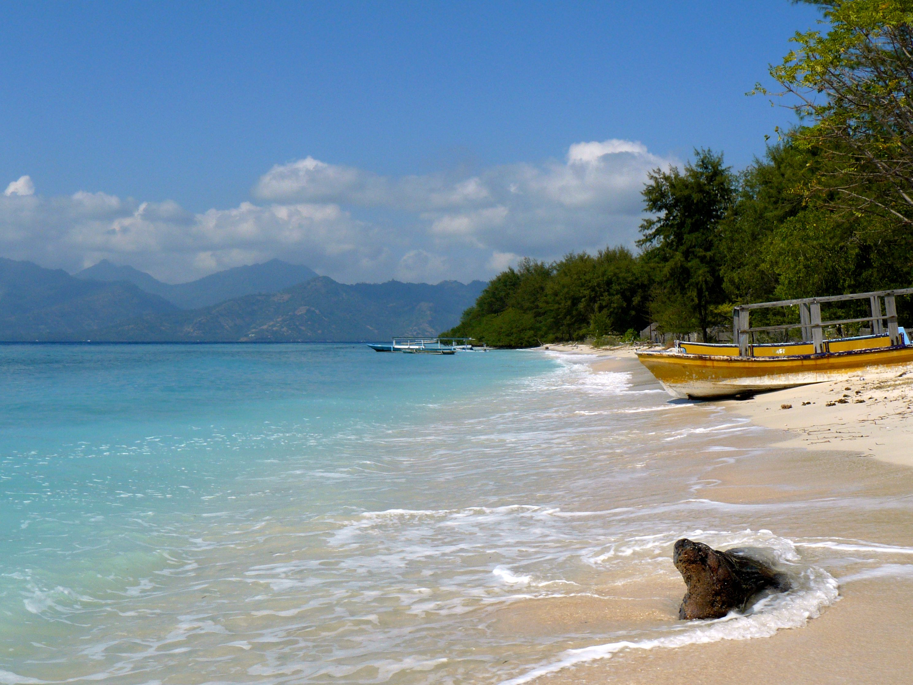 Aerial view of Gili Meno island
