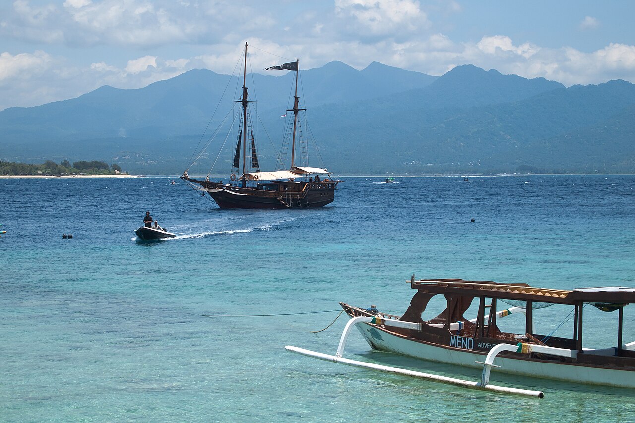 Mount Rinjani seen from Gili Meno
